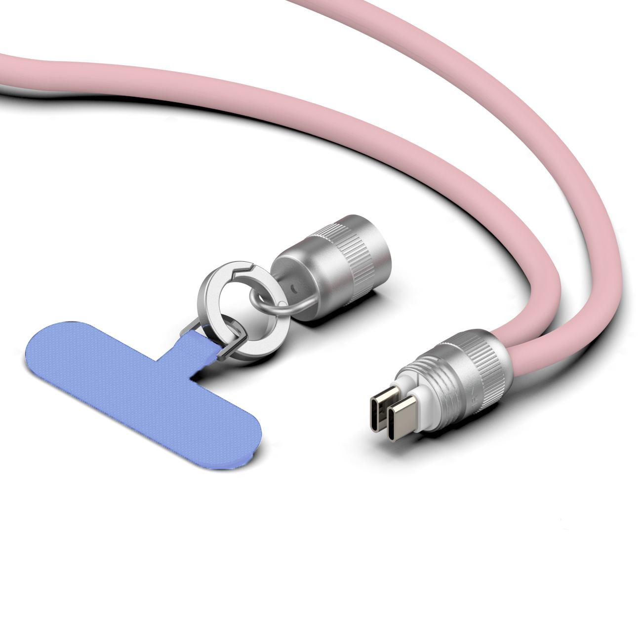 DAC137 2 in 1 Silicon Phone Strap with USB Cable (120cm)