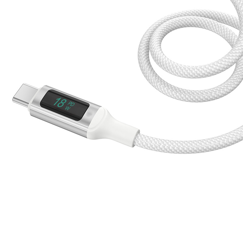 DAC117 Nylon Braided USB Cable with LCD Power Display/fast charge, up to 40w