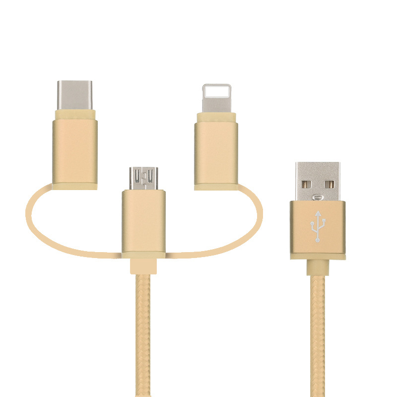 DAC307 3-in-1 Nylon USB Cable