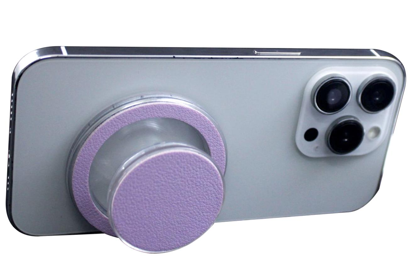 DAB632 PU Leather magnetic Finger Grip Phone Holder